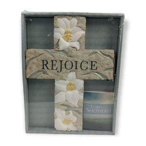 Resin Cross Rejoice and The Lord is My Shepherd Book 2006 New